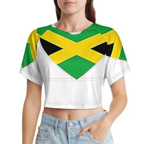 AILLOSA Racerback Tank Top Yuvarlak Yaka Kısa Kol Flag-120 Kadın T-shirt