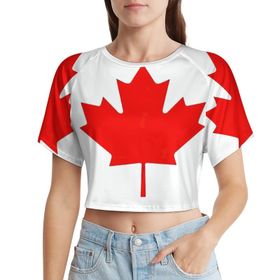 AILLOSA Racerback Tank Top Yuvarlak Yaka Kısa Kol Flag-125 Kadın T-shirt