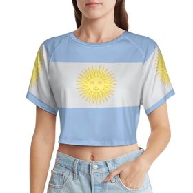 AILLOSA Racerback Tank Top Yuvarlak Yaka Kısa Kol Flag-134 Kadın T-shirt