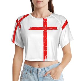 AILLOSA Racerback Tank Top Yuvarlak Yaka Kısa Kol Flag-146 Kadın T-shirt