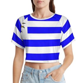AILLOSA Racerback Tank Top Yuvarlak Yaka Kısa Kol Flag-149 Kadın T-shirt