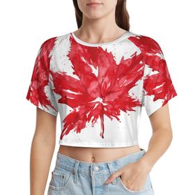 AILLOSA Racerback Tank Top Yuvarlak Yaka Kısa Kol Flag-157 Kadın T-shirt