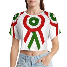 AILLOSA Racerback Tank Top Yuvarlak Yaka Kısa Kol Flag-170 Kadın T-shirt