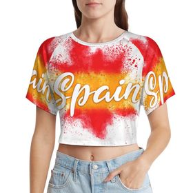 AILLOSA Racerback Tank Top Yuvarlak Yaka Kısa Kol Flag-171 Kadın T-shirt
