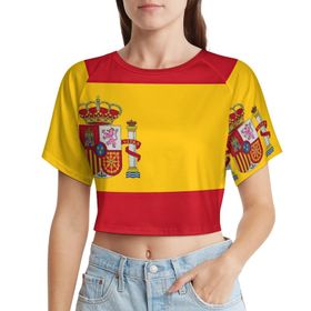 AILLOSA Racerback Tank Top Yuvarlak Yaka Kısa Kol Flag-178 Kadın T-shirt