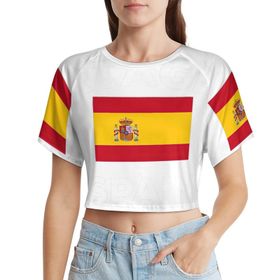 AILLOSA Racerback Tank Top Yuvarlak Yaka Kısa Kol Flag-179 Kadın T-shirt