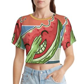 AILLOSA Racerback Tank Top Yuvarlak Yaka Kısa Kol Flag-192 Kadın T-shirt