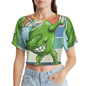 AILLOSA Racerback Tank Top Yuvarlak Yaka Kısa Kol Flag-200 Kadın T-shirt