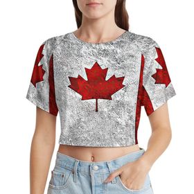 AILLOSA Racerback Tank Top Yuvarlak Yaka Kısa Kol Flag-98 Kadın T-shirt