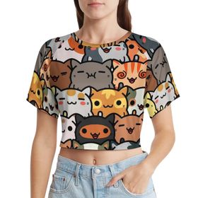 AILLOSA Racerback Tank Top Yuvarlak Yaka Kısa Kol GFY-14 Kadın T-shirt