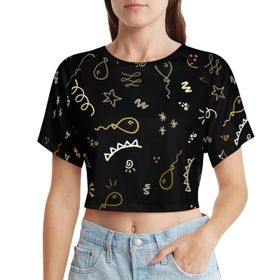 AILLOSA Racerback Tank Top Yuvarlak Yaka Kısa Kol GFY-22 Kadın T-shirt