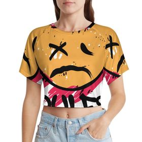 AILLOSA Racerback Tank Top Yuvarlak Yaka Kısa Kol TH-125 Kadın T-shirt