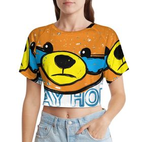 AILLOSA Racerback Tank Top Yuvarlak Yaka Kısa Kol TH-129 Kadın T-shirt