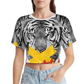 AILLOSA Racerback Tank Top Yuvarlak Yaka Kısa Kol TH-145 Kadın T-shirt