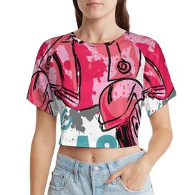 AILLOSA Racerback Tank Top Yuvarlak Yaka Kısa Kol TH-147 Kadın T-shirt