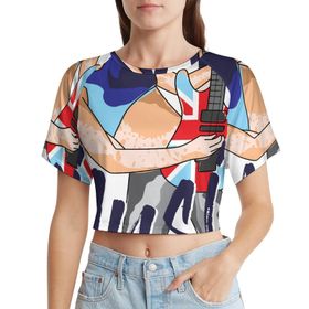 AILLOSA Racerback Tank Top Yuvarlak Yaka Kısa Kol TH-149 Kadın T-shirt