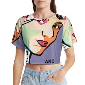 AILLOSA Racerback Tank Top Yuvarlak Yaka Kısa Kol TH-151 Kadın T-shirt