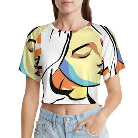 AILLOSA Racerback Tank Top Yuvarlak Yaka Kısa Kol TH-152 Kadın T-shirt