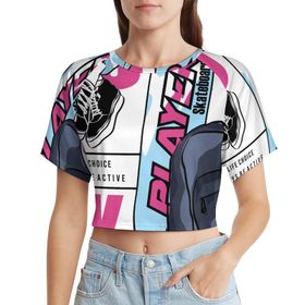 AILLOSA Racerback Tank Top Yuvarlak Yaka Kısa Kol TH-162 Kadın T-shirt