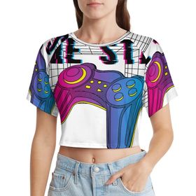 AILLOSA Racerback Tank Top Yuvarlak Yaka Kısa Kol TH-187 Kadın T-shirt