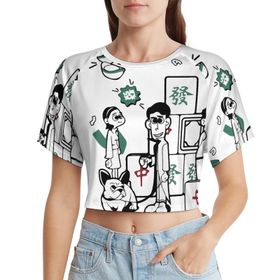 AILLOSA Racerback Tank Top Yuvarlak Yaka Kısa Kol TH-25 Kadın T-shirt