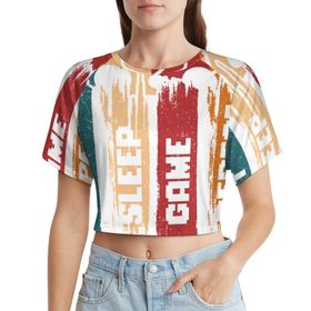 AILLOSA Racerback Tank Top Yuvarlak Yaka Kısa Kol TH-286 Kadın T-shirt