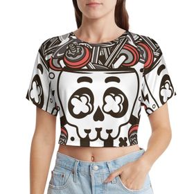 AILLOSA Racerback Tank Top Yuvarlak Yaka Kısa Kol TH-316 Kadın T-shirt