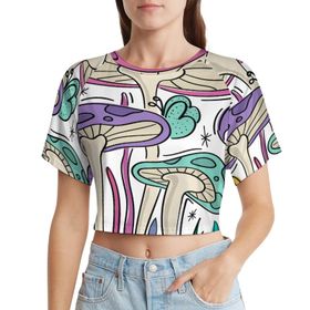 AILLOSA Racerback Tank Top Yuvarlak Yaka Kısa Kol TH-334 Kadın T-shirt
