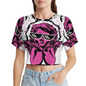 AILLOSA Racerback Tank Top Yuvarlak Yaka Kısa Kol TH-352 Kadın T-shirt