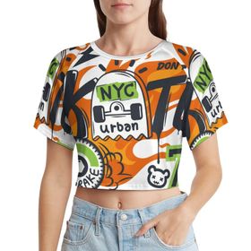 AILLOSA Racerback Tank Top Yuvarlak Yaka Kısa Kol TH-362 Kadın T-shirt