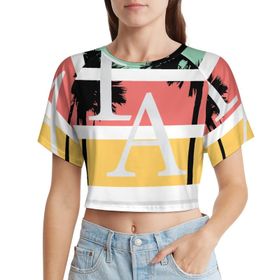 AILLOSA Racerback Tank Top Yuvarlak Yaka Kısa Kol TH-384 Kadın T-shirt