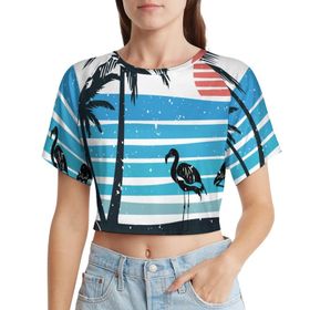 AILLOSA Racerback Tank Top Yuvarlak Yaka Kısa Kol TH-392 Kadın T-shirt