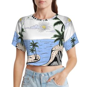 AILLOSA Racerback Tank Top Yuvarlak Yaka Kısa Kol TH-394 Kadın T-shirt