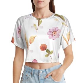 AILLOSA Racerback Tank Top Yuvarlak Yaka Kısa Kol TH-421 Kadın T-shirt