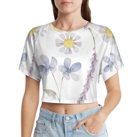 AILLOSA Racerback Tank Top Yuvarlak Yaka Kısa Kol TH-422 Kadın T-shirt