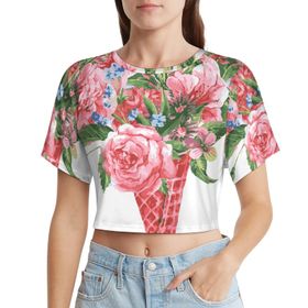 AILLOSA Racerback Tank Top Yuvarlak Yaka Kısa Kol TH-423 Kadın T-shirt