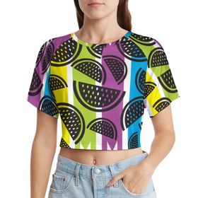 AILLOSA Racerback Tank Top Yuvarlak Yaka Kısa Kol TH-427 Kadın T-shirt