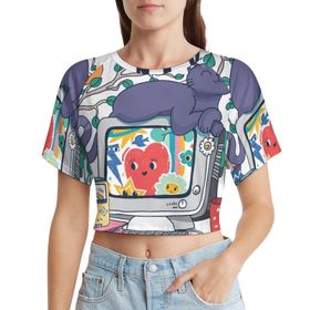 AILLOSA Racerback Tank Top Yuvarlak Yaka Kısa Kol TH-435 Kadın T-shirt