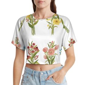 AILLOSA Racerback Tank Top Yuvarlak Yaka Kısa Kol TH-450 Kadın T-shirt