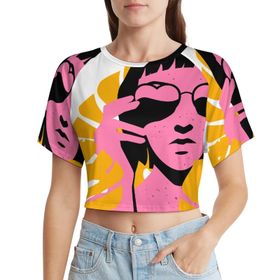 AILLOSA Racerback Tank Top Yuvarlak Yaka Kısa Kol TH-452 Kadın T-shirt