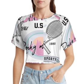 AILLOSA Racerback Tank Top Yuvarlak Yaka Kısa Kol TH-462 Kadın T-shirt