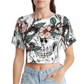 AILLOSA Racerback Tank Top Yuvarlak Yaka Kısa Kol TH-465 Kadın T-shirt