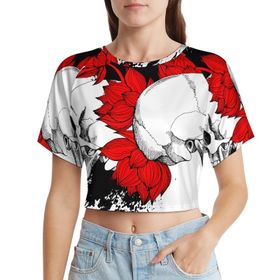 AILLOSA Racerback Tank Top Yuvarlak Yaka Kısa Kol TH-475 Kadın T-shirt