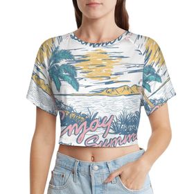 AILLOSA Racerback Tank Top Yuvarlak Yaka Kısa Kol TH-485 Kadın T-shirt