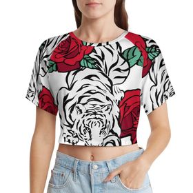 AILLOSA Racerback Tank Top Yuvarlak Yaka Kısa Kol TH-499 Kadın T-shirt