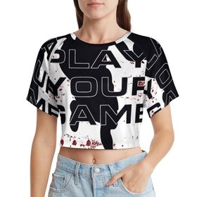 AILLOSA Racerback Tank Top Yuvarlak Yaka Kısa Kol TH-500 Kadın T-shirt