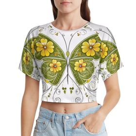AILLOSA Racerback Tank Top Yuvarlak Yaka Kısa Kol TH-51 Kadın T-shirt