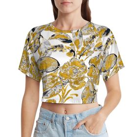 AILLOSA Racerback Tank Top Yuvarlak Yaka Kısa Kol YH-114 Kadın T-shirt