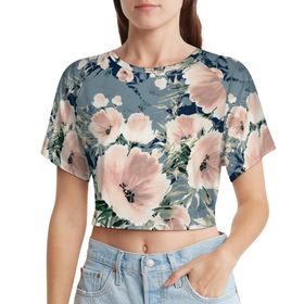 AILLOSA Racerback Tank Top Yuvarlak Yaka Kısa Kol YH-118 Kadın T-shirt