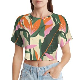 AILLOSA Racerback Tank Top Yuvarlak Yaka Kısa Kol YH-127 Kadın T-shirt
